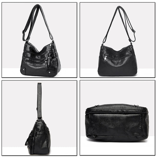 Purse for Women Soft PU Leather Multi Pockets Crossbody Shoulder Bag Lightweight Handbags Pocketbook