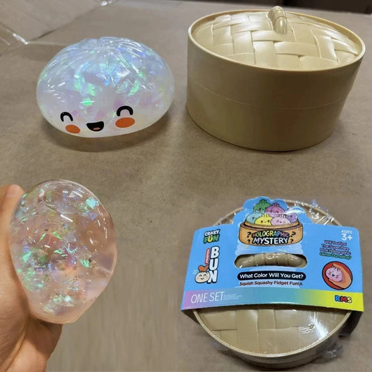 Crazy Fun Squishy Bun Rainbow Galaxy Chase Mystery Dumpling Glitter NEW LOT of 1