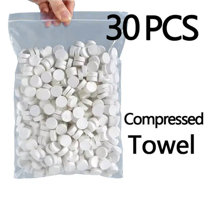30PCS Portable Compressed Towel Disposable Facial Cleaning 