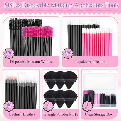 248 Pcs Disposable Makeup Applicators 